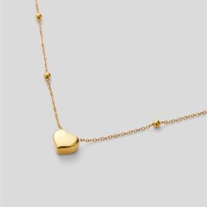 HALARA Gold Heart Bead Necklace